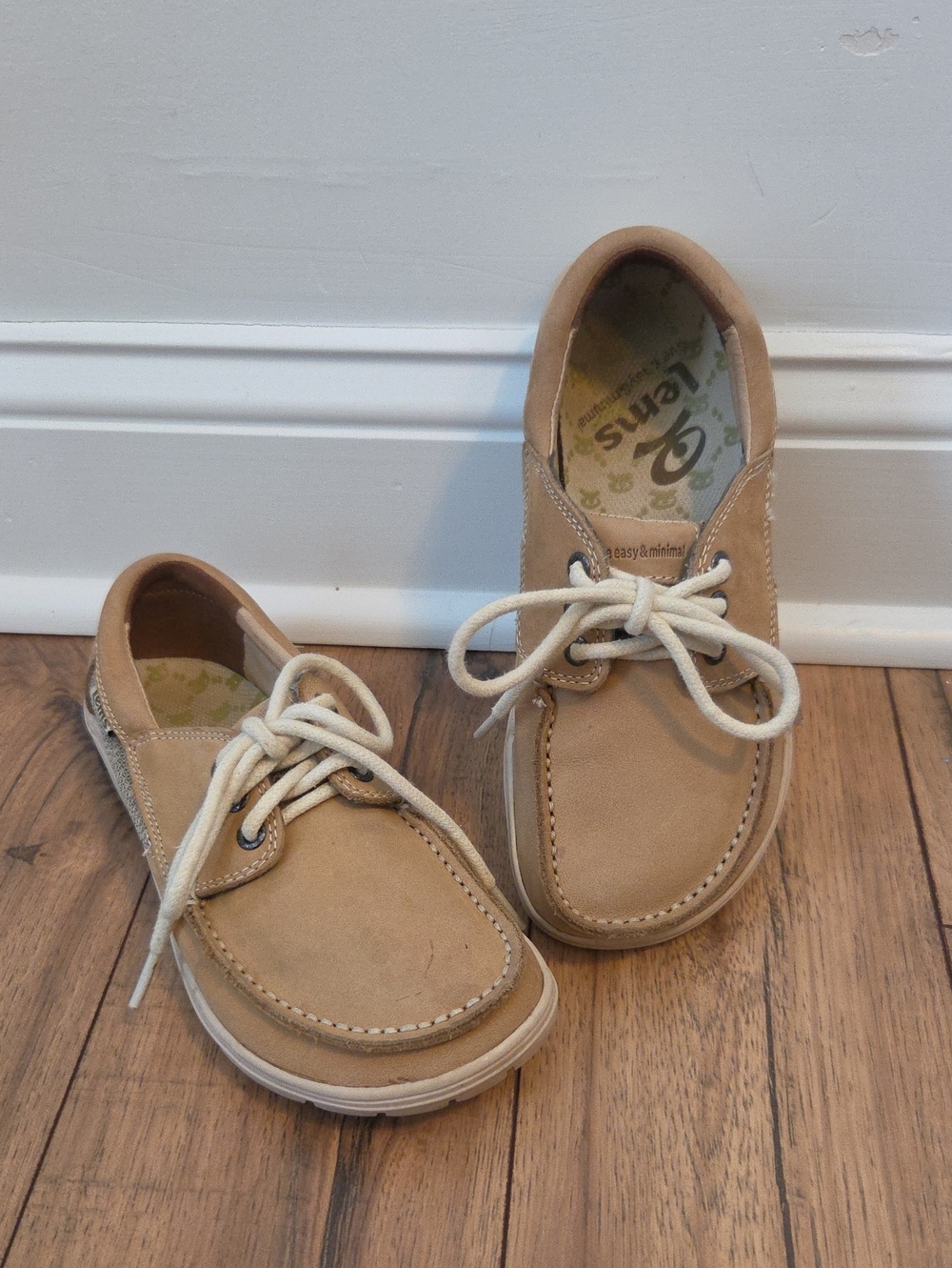 Lems Mariner Minimalist Tan Leather Boat Shoes Wide Toe Box